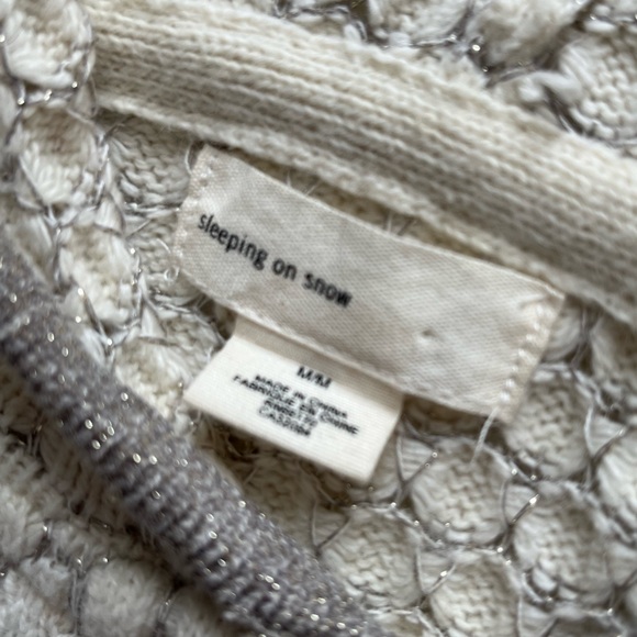 Anthropologie Sleeping on Snow Hooded Sweater sz M - Picture 8 of 9